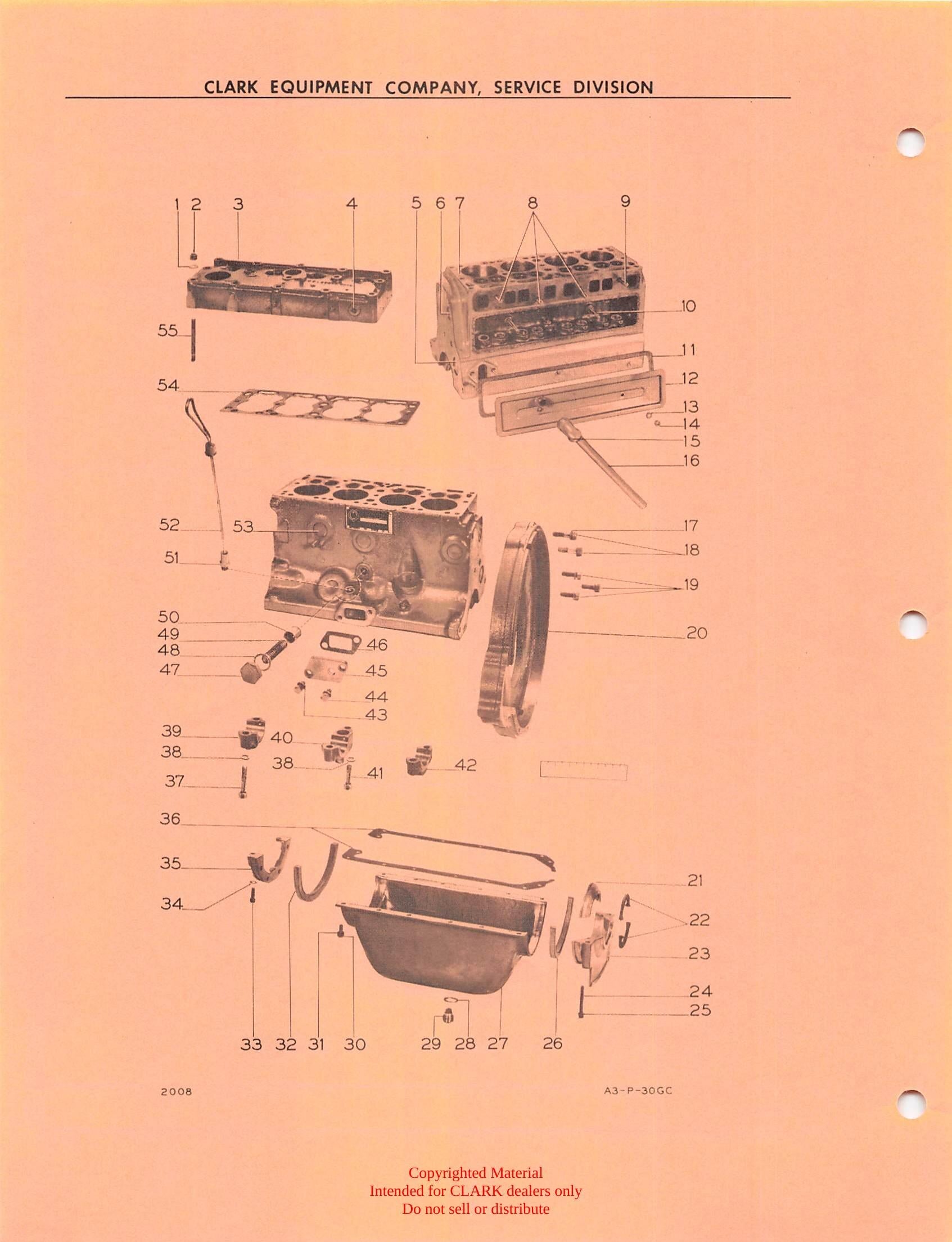 Manual de Manutenção e Peças Empilhadeira Clark Clarklift 20B Pneumatic (Book X4BP625) - página interna