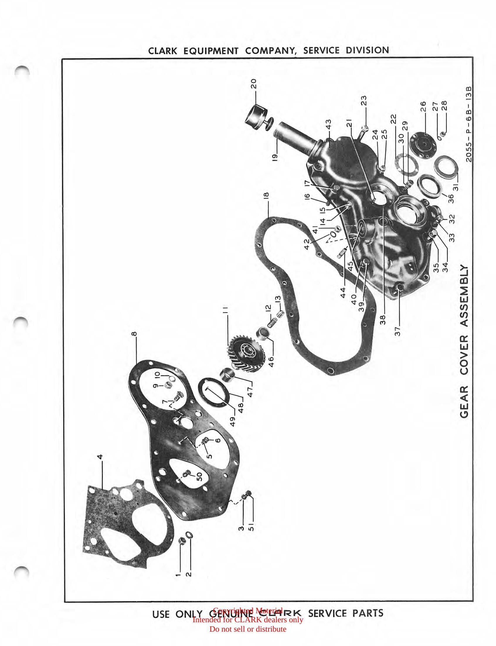 Manual de Manutenção e Peças Empilhadeira Clark Clarklift 20B Pneumatic (Book X4BP625) - página interna