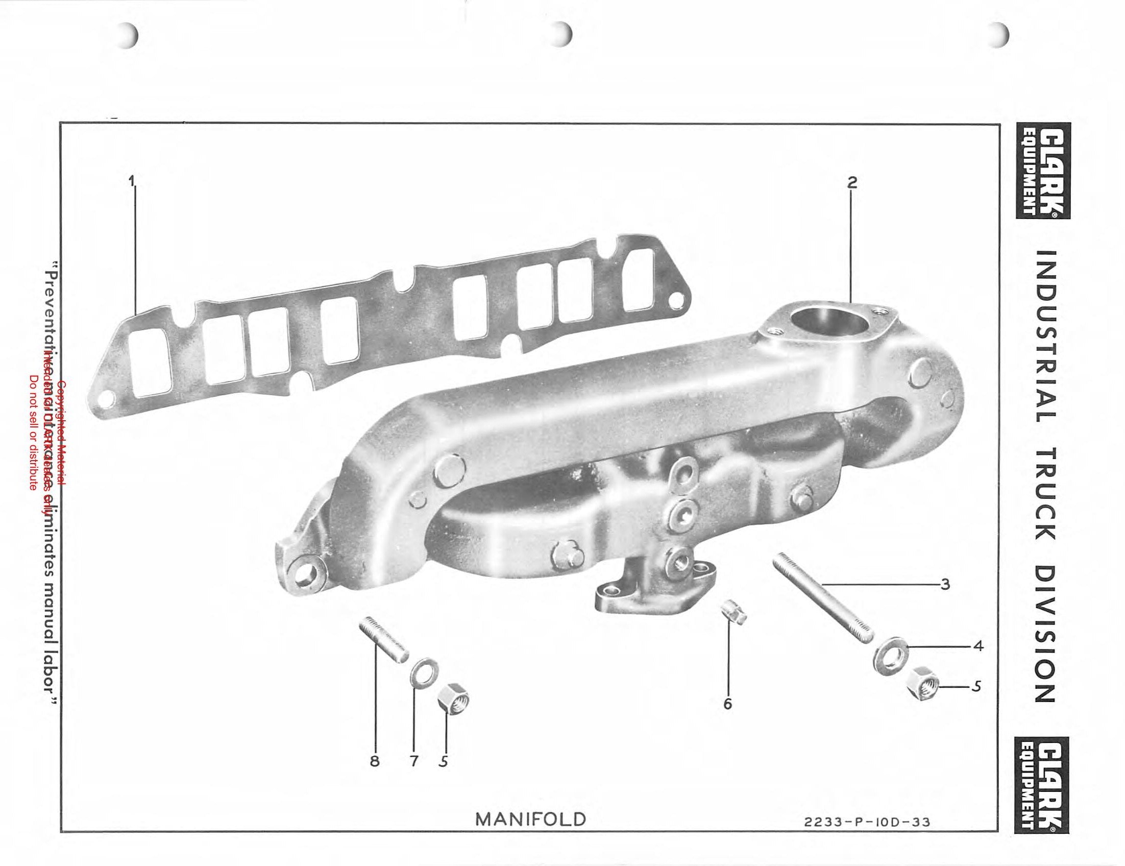 Manual de Manutenção e Peças Empilhadeira Clark Clarklift 30B (Lot 331) - página interna