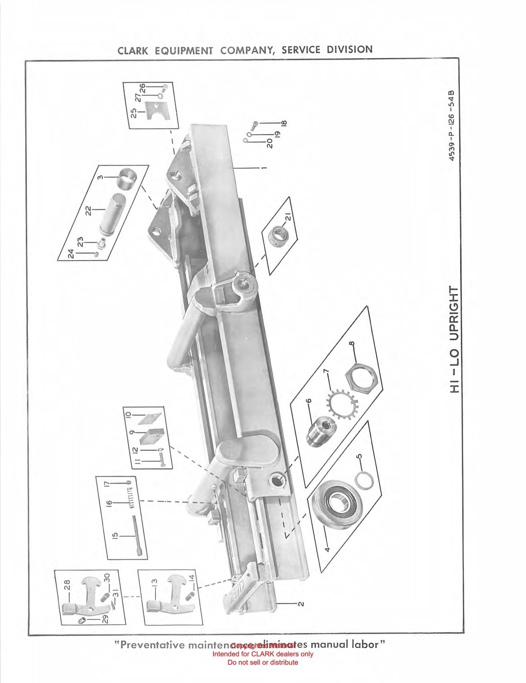 Manual de Manutenção e Peças Empilhadeira Clark Clarklift CFY 60 (Book X32A) - página interna