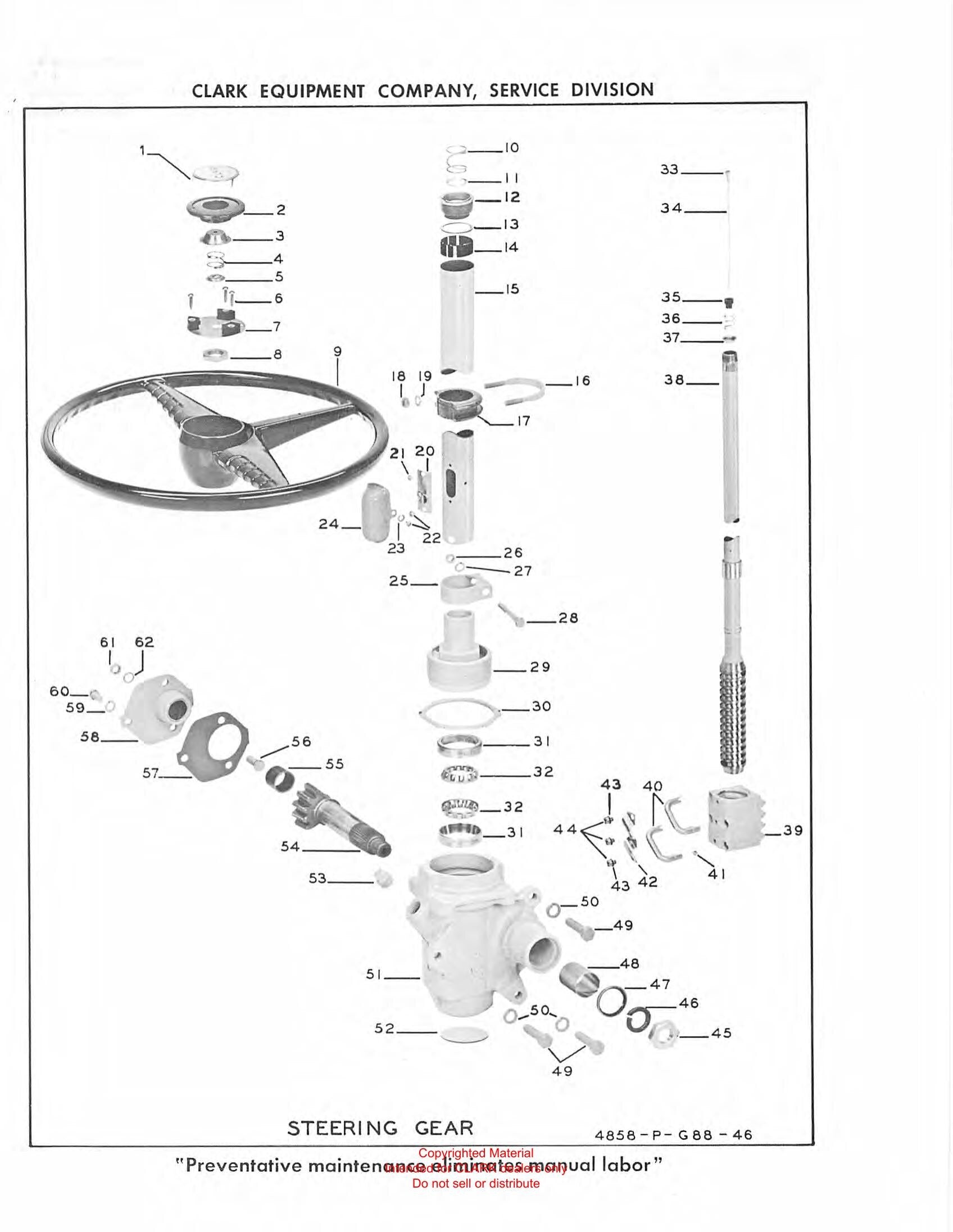 Manual de Manutenção e Peças Empilhadeira Clark Clarklift CY160BD (Model CER-68-353) - página interna