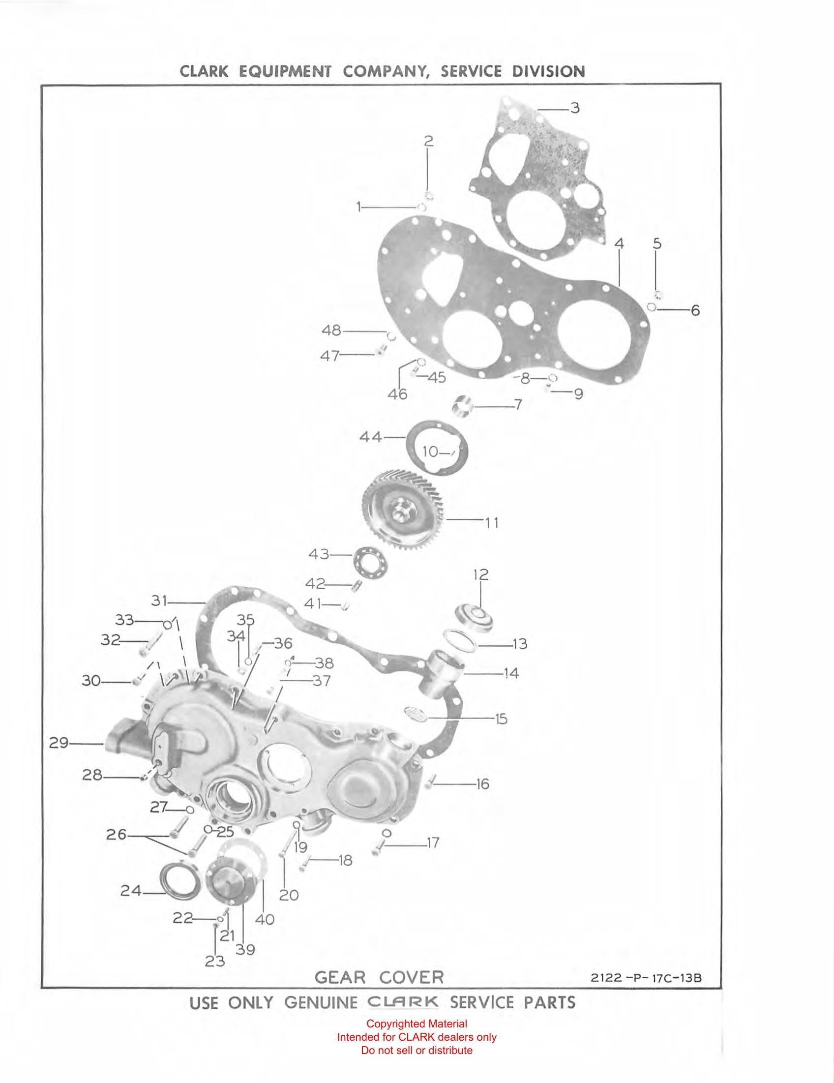 Manual de Manutenção e Peças Empilhadeira Clark CR40B / CR60B (Clarklift Ranger 40B) - página interna