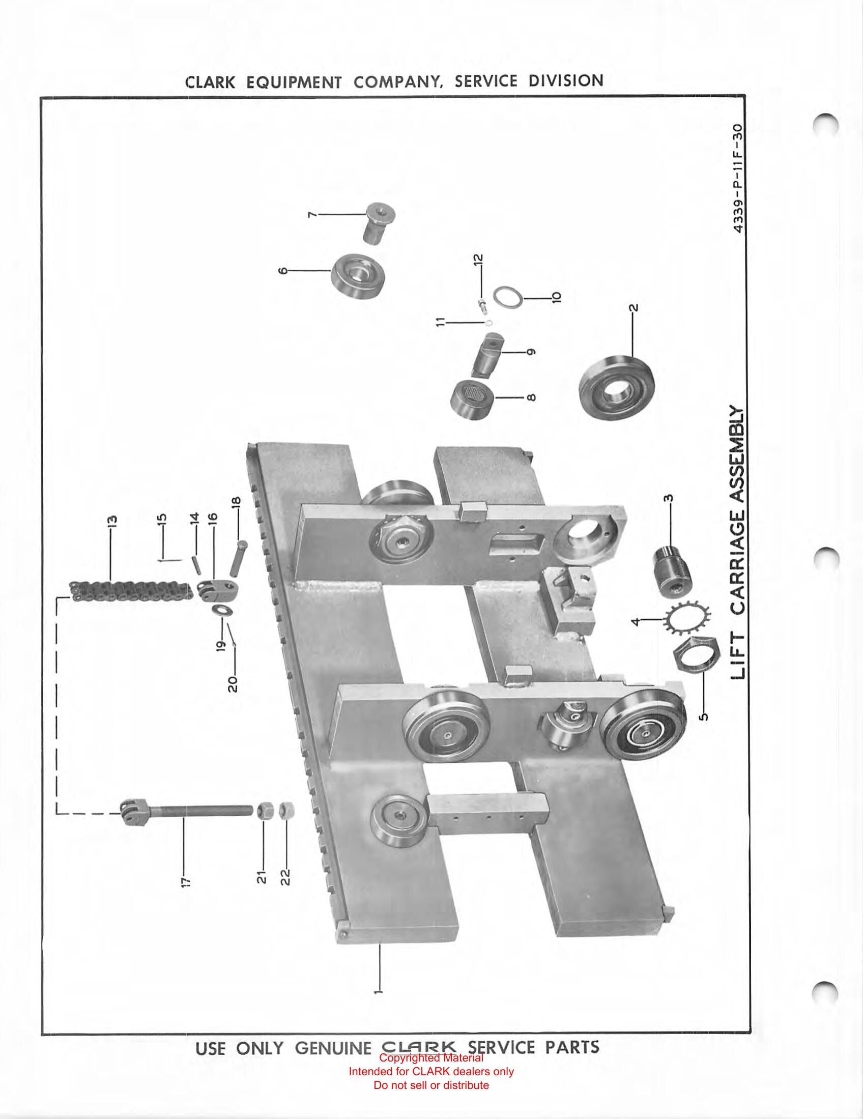 Manual de Manutenção e Peças Empilhadeira Elétrica Clark Electric Utilitruc 80 (Book X66A) - página interna