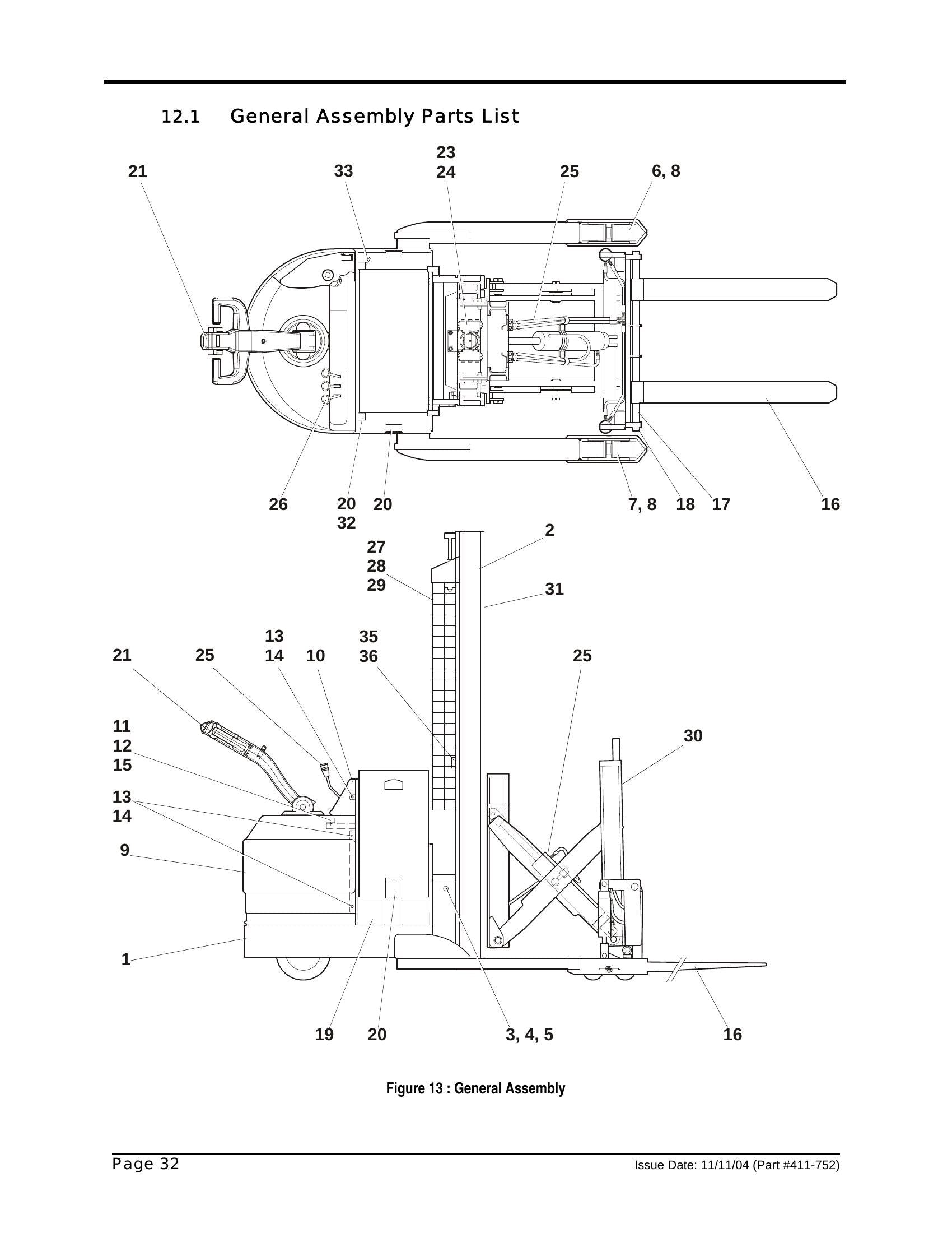 Manual de Manutenção e Peças Empilhadeira Elétrica Stacker Clark CSP15 - página interna