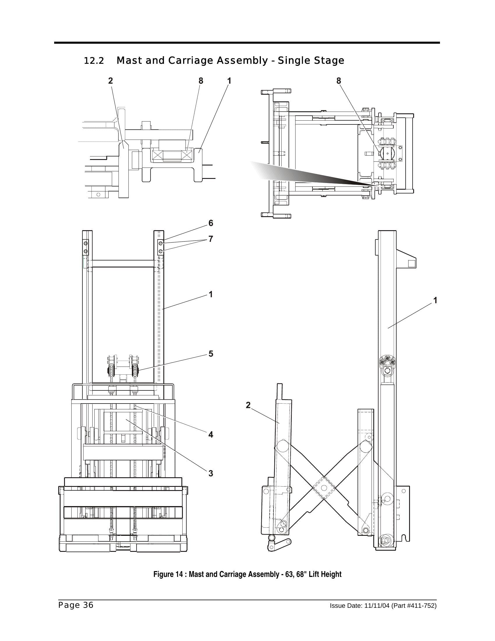 Manual de Manutenção e Peças Empilhadeira Elétrica Stacker Clark CSP15 - página interna