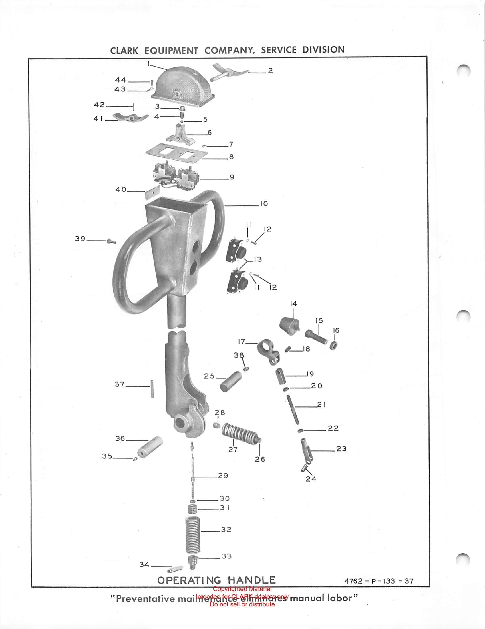 Manual de Manutenção e Peças Transpaleteira Clark Powrworker P30 (Book X123A) - página interna