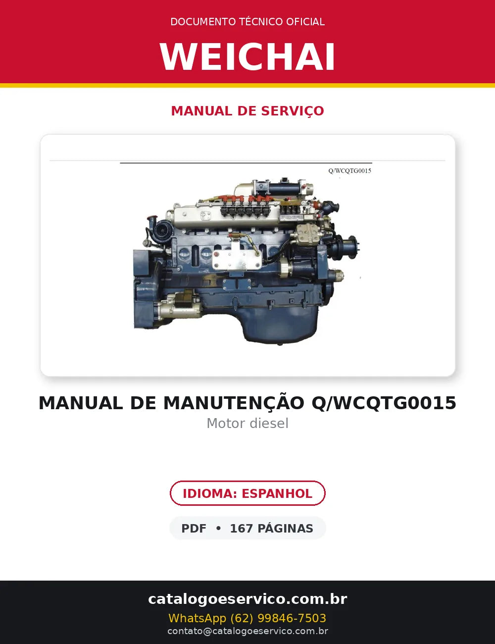 MANUAL DE MANUTENÇÃO MOTOR - WEICHAI Q/WCQTG0015 — capa