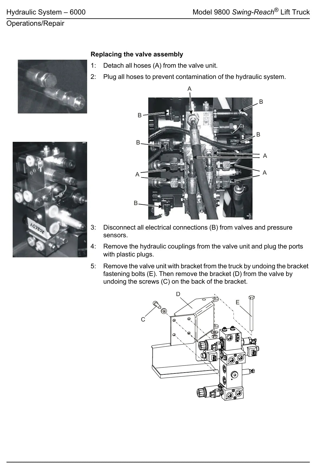 Página interna do Manual de Manutenção Raymond 9800 — diagrama 2