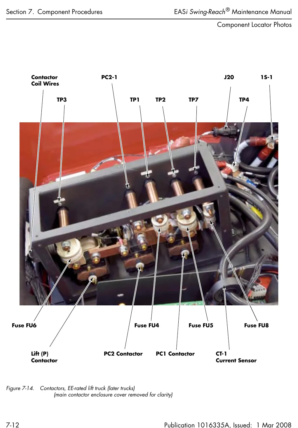 Página interna do Manual de Manutenção Raymond EASi Swing-Reach — diagrama 2