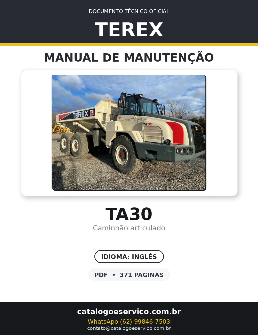 Manual De Manutenção TEREX - TA30 - Caminhao Articulado — capa