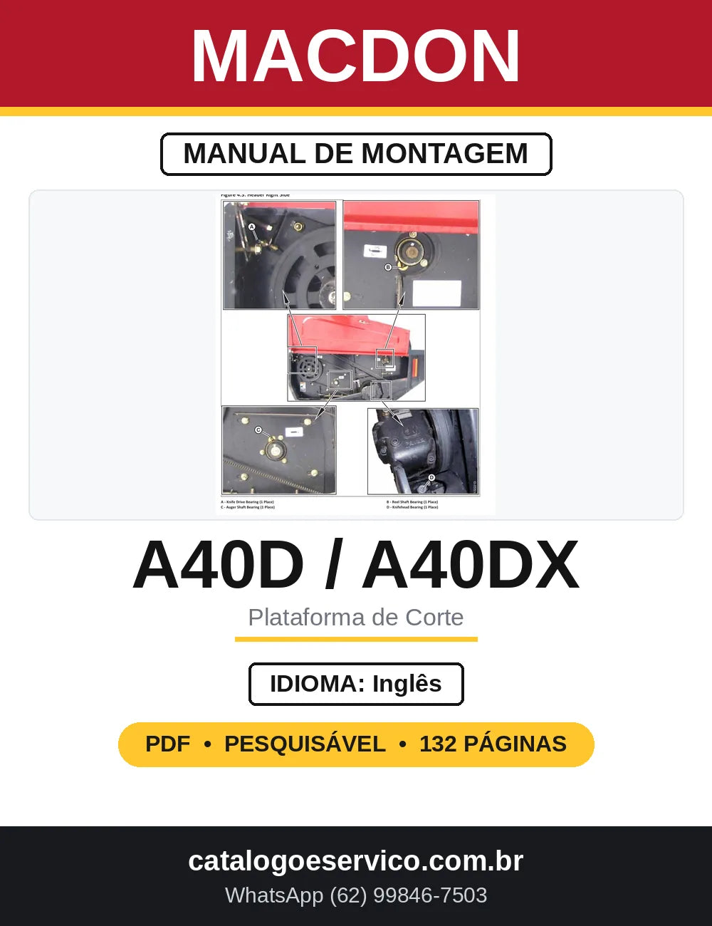 Manual de Montagem MacDon A40D e A40DX — capa