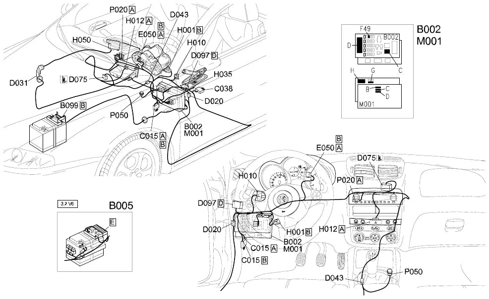 Página 159 dos diagramas elétricos Alfa Romeo GT — esquema do circuito