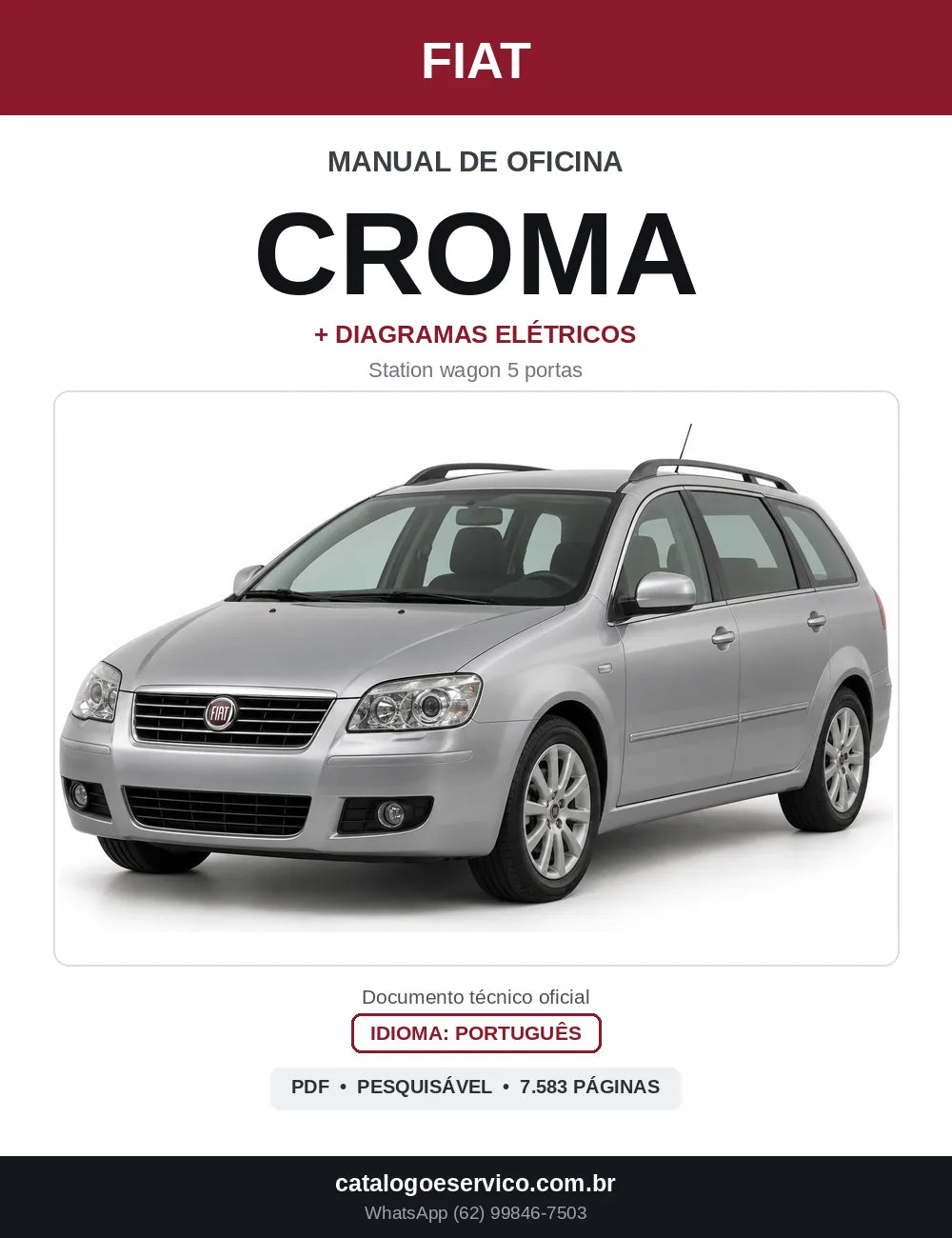 Capa do Manual de Oficina Fiat Croma em PDF