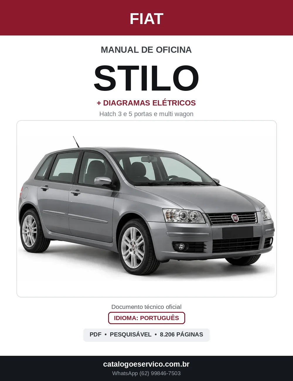 Capa do Manual de Oficina Fiat Stilo em PDF