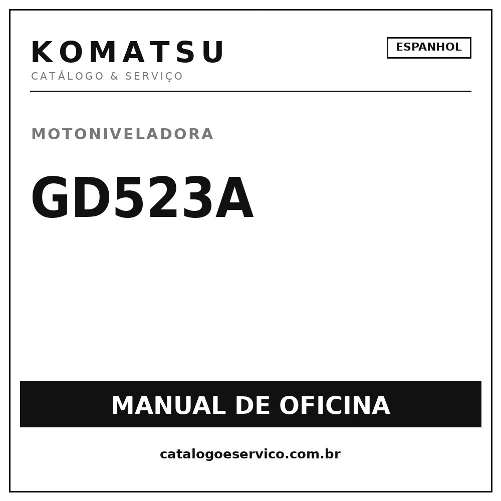 Manual De Oficina Komatsu Gd523a Espanhol