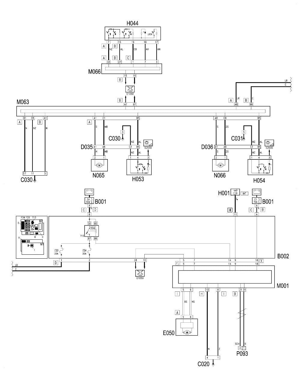 Página 131 dos diagramas elétricos Lancia Musa — esquema do circuito