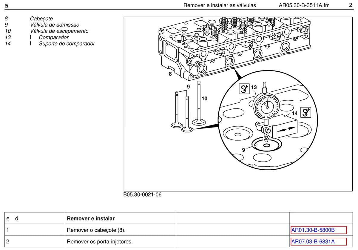 Página do manual de oficina Mercedes-Benz 1215 (2 versões)