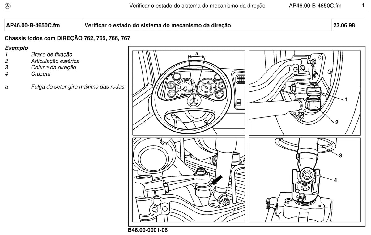 Página do manual de oficina Mercedes-Benz 1218 (2 versões)