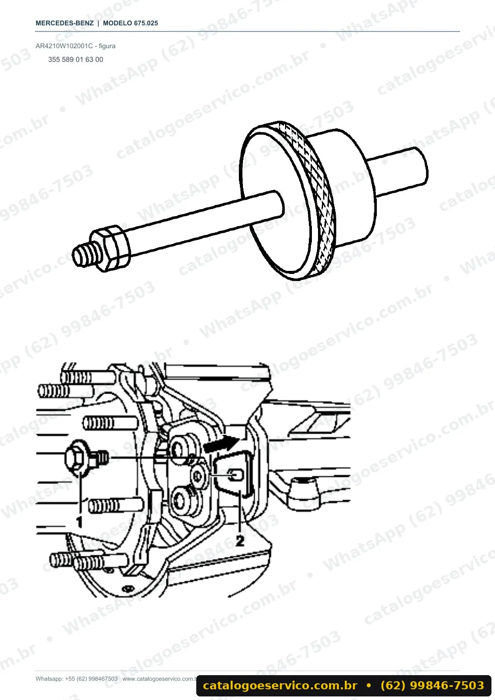 Página de procedimento do manual de oficina Mercedes-Benz 1514