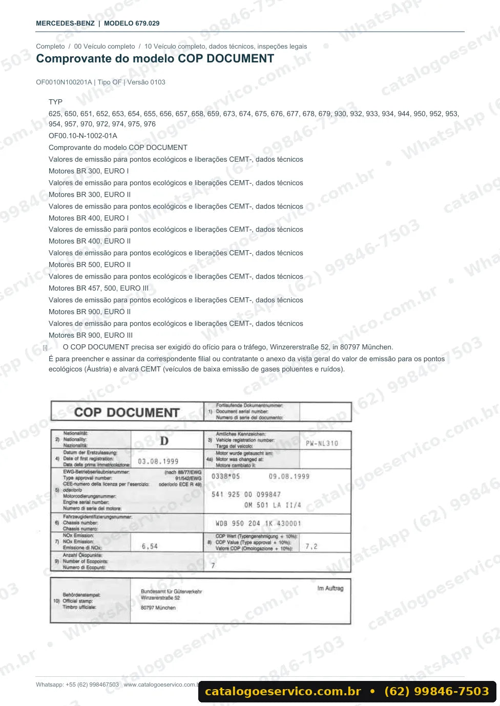 Página de procedimento do manual de oficina Mercedes-Benz 1524
