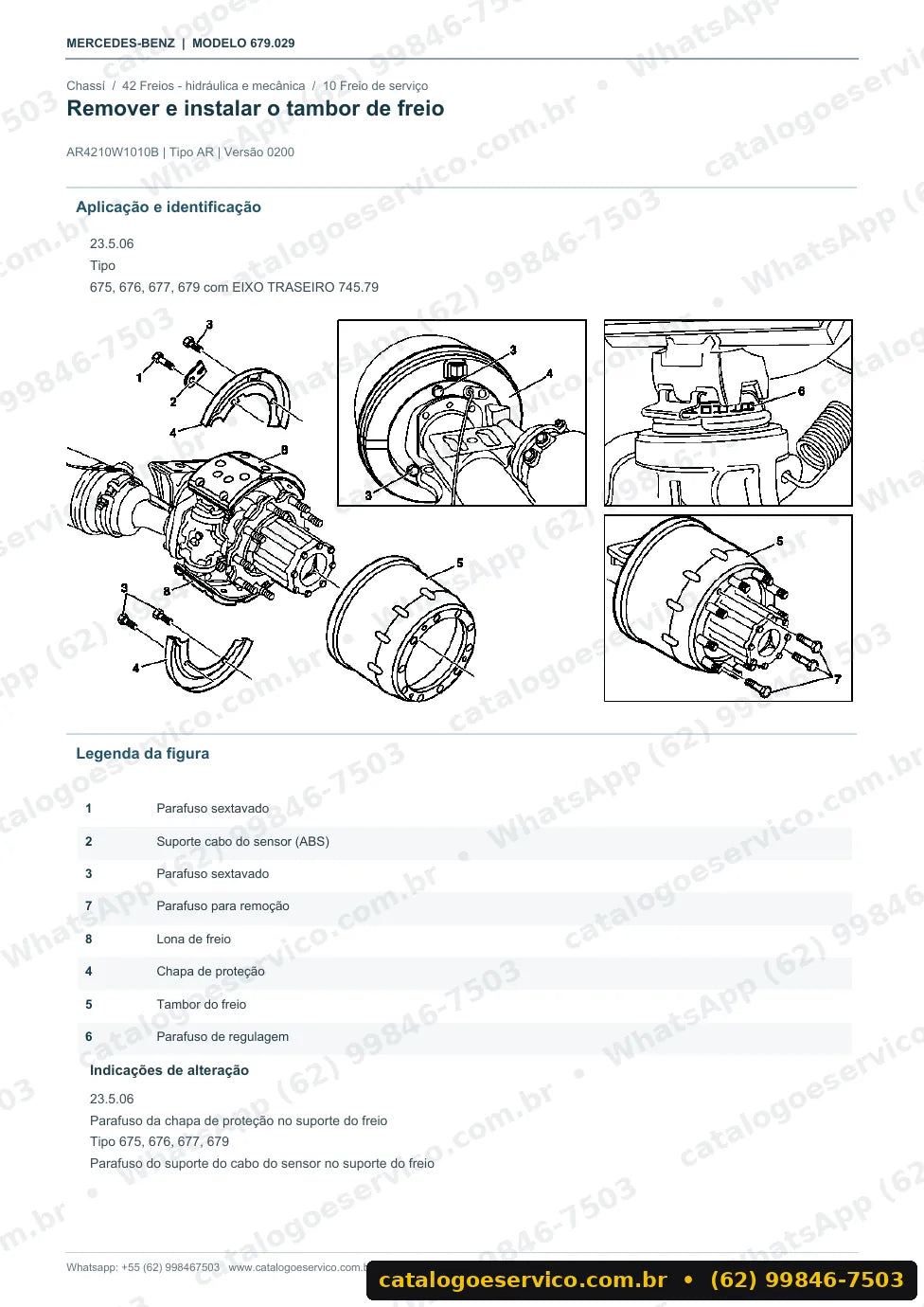 Página de procedimento do manual de oficina Mercedes-Benz 1524