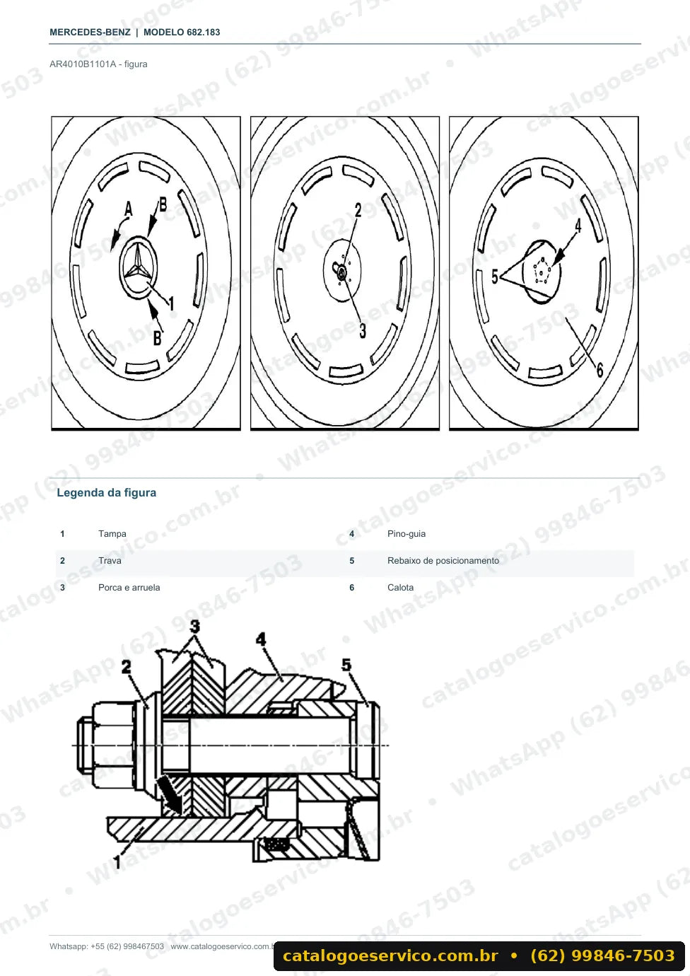 Página de procedimento do manual de oficina Mercedes-Benz 1714 K