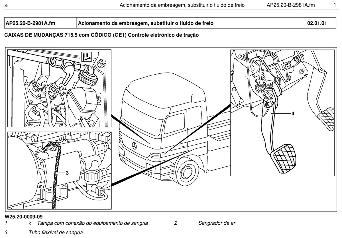 Página do manual de oficina Mercedes-Benz 1714 (3 versões)