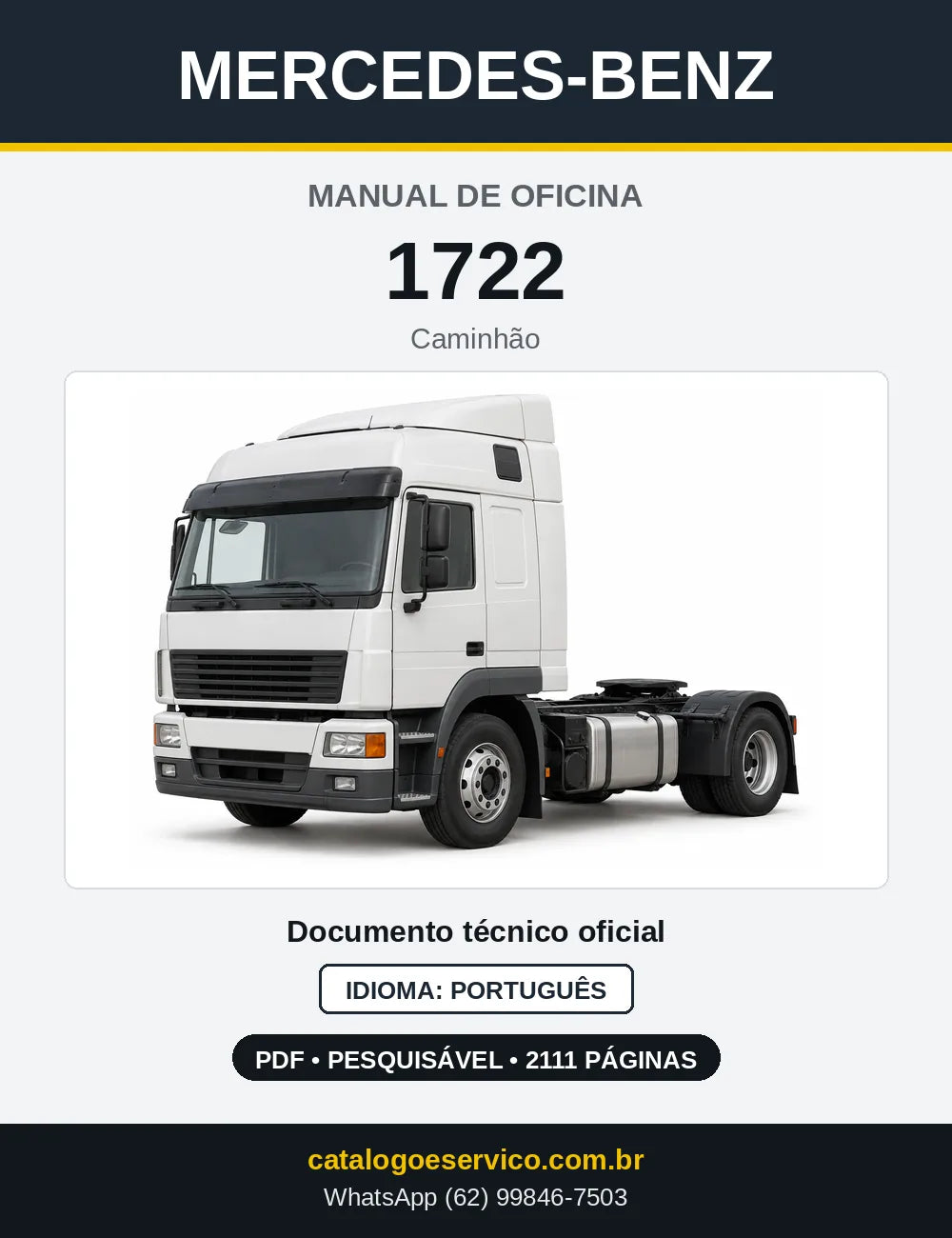 Capa do manual de oficina Mercedes-Benz 1722