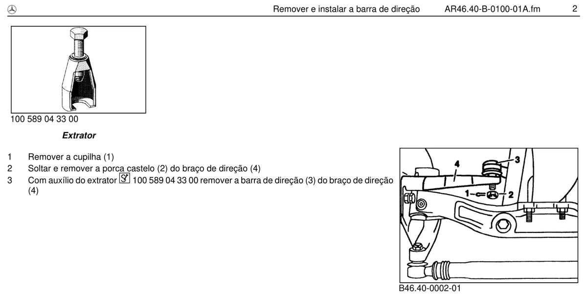 Página do manual de oficina Mercedes-Benz MB 180