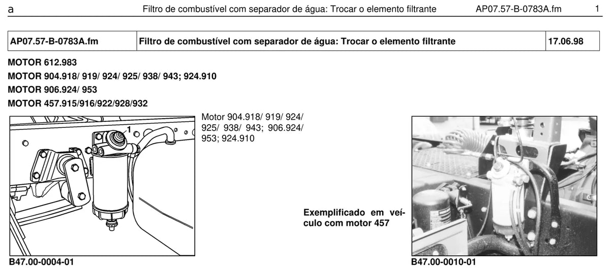 Página do manual de oficina Mercedes-Benz 1938 (3 versões)