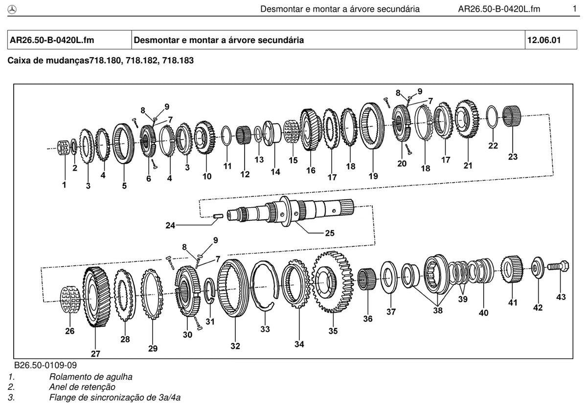 Página do manual de oficina Mercedes-Benz 2423 (2 versões)