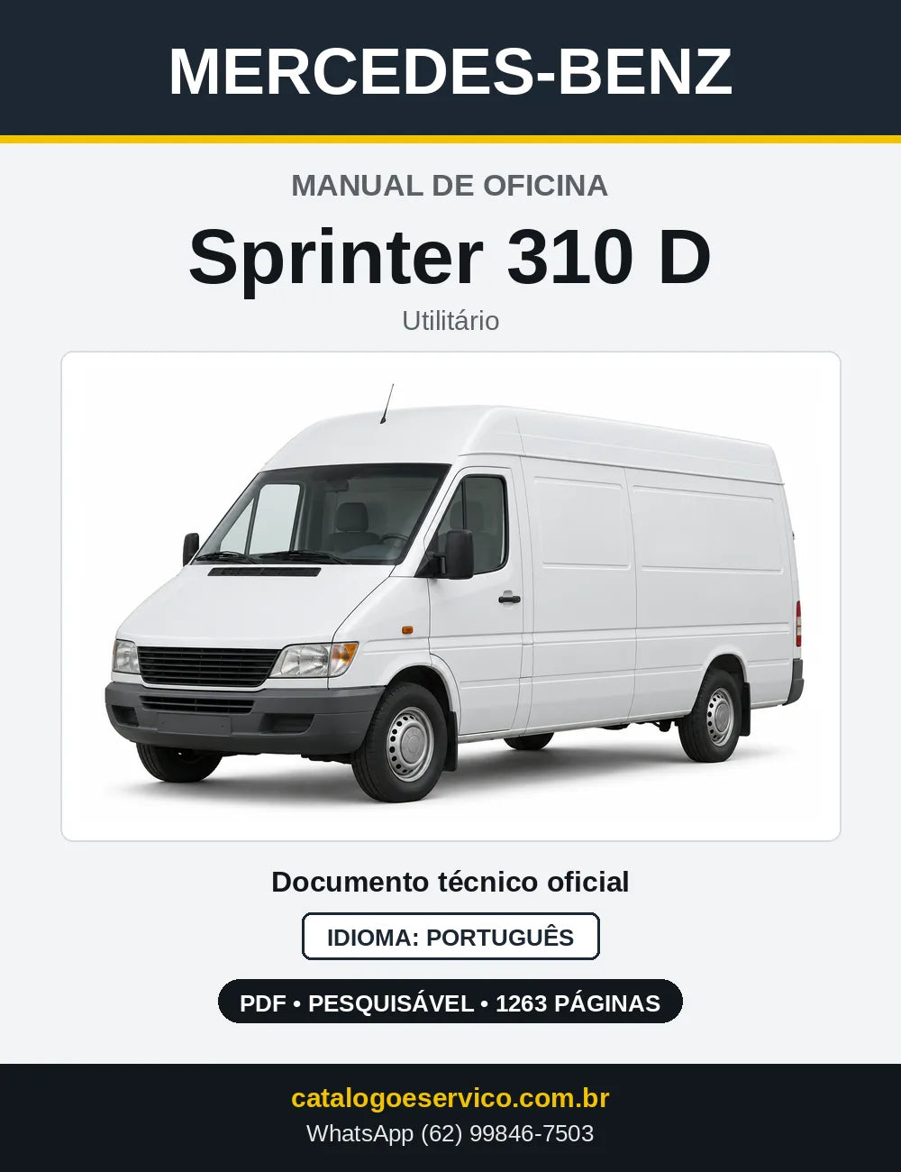 Capa do manual de oficina Mercedes-Benz Sprinter 310 D (3 versões)