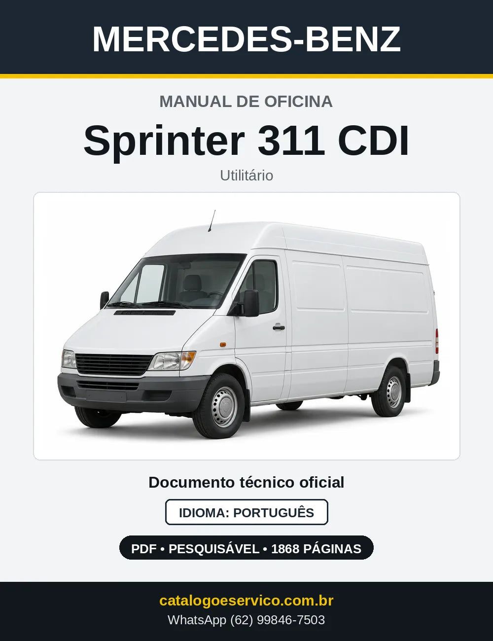 Capa do manual de oficina Mercedes-Benz Sprinter 311 CDI