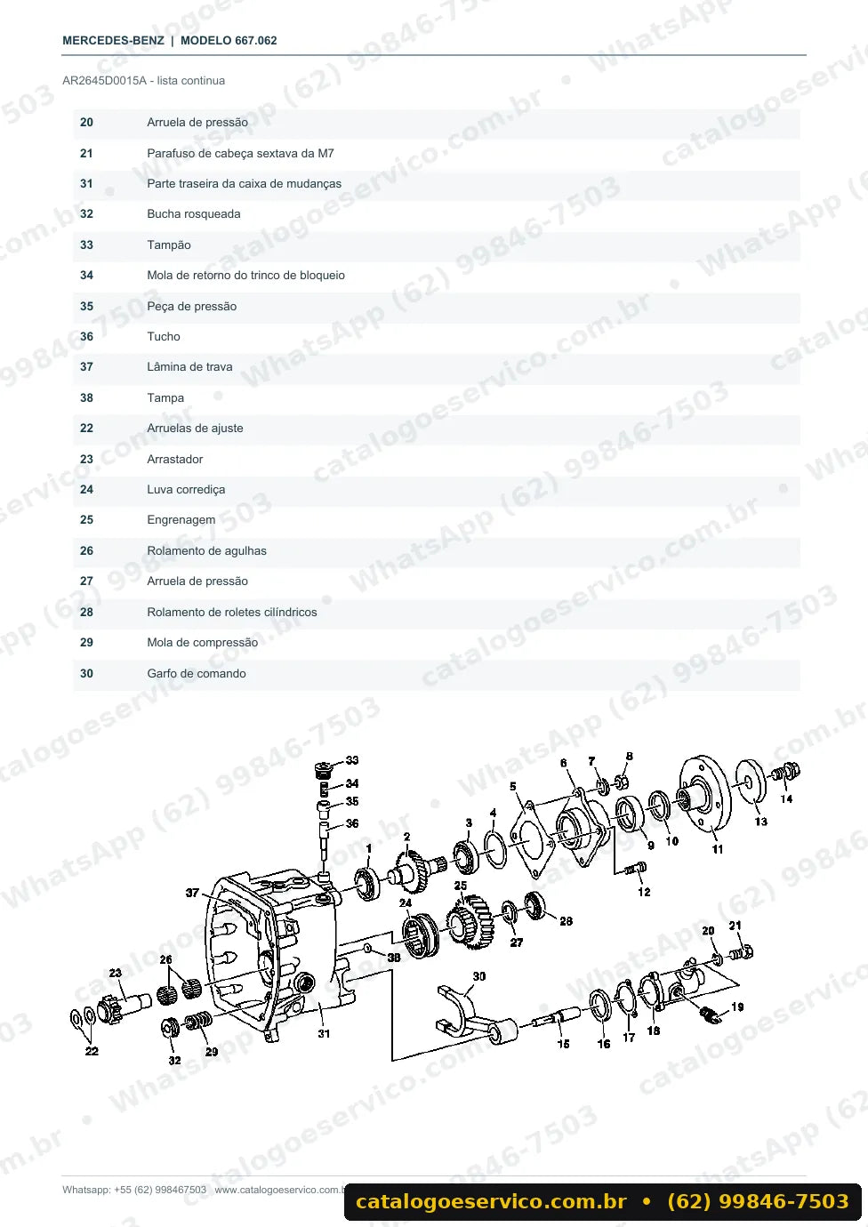 Página de procedimento do manual de oficina Mercedes-Benz 510