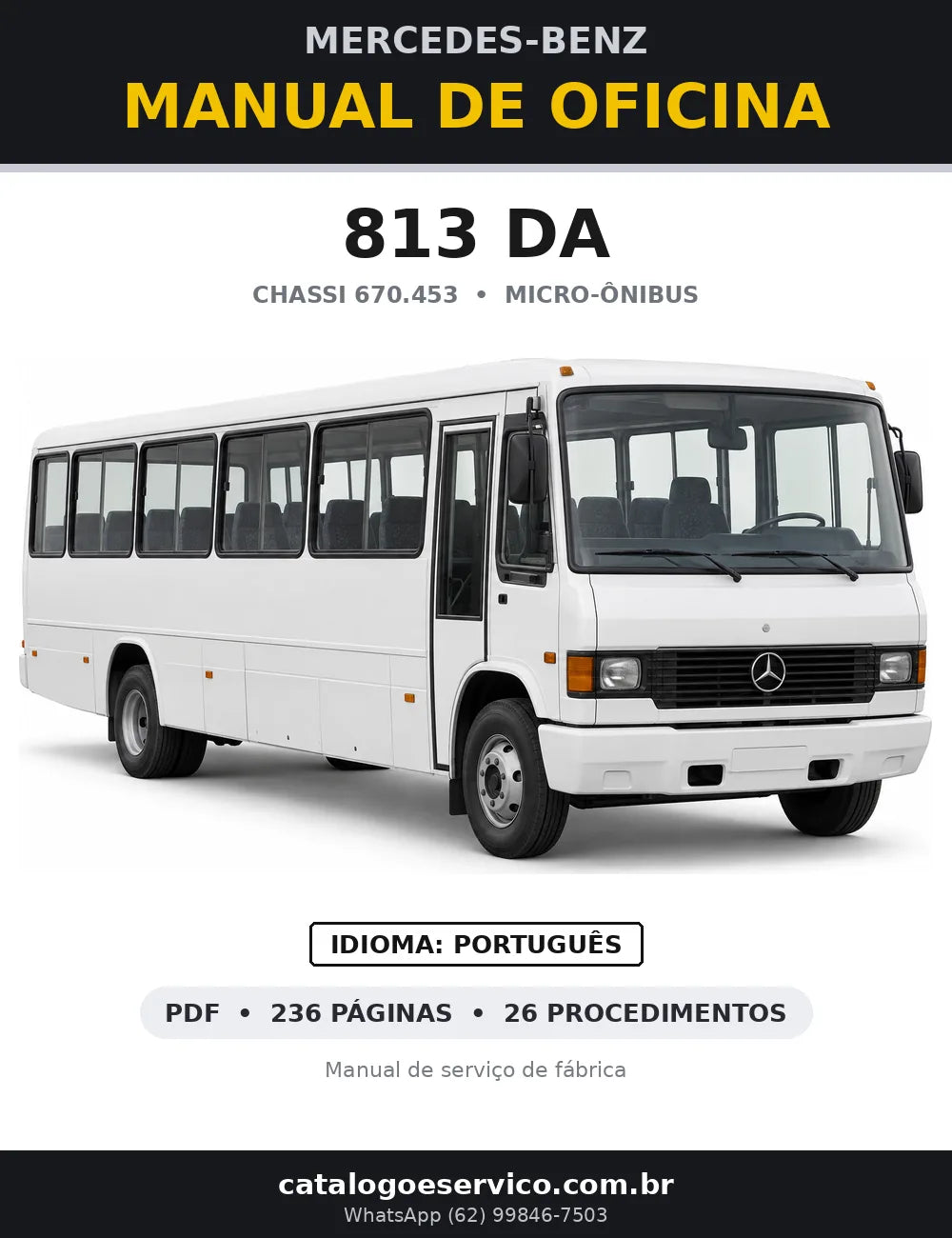 Capa do manual de oficina Mercedes-Benz 813 DA (Micro-ônibus)