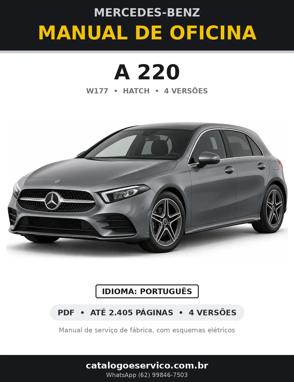 Capa do manual de oficina Mercedes-Benz A 220 (W177)