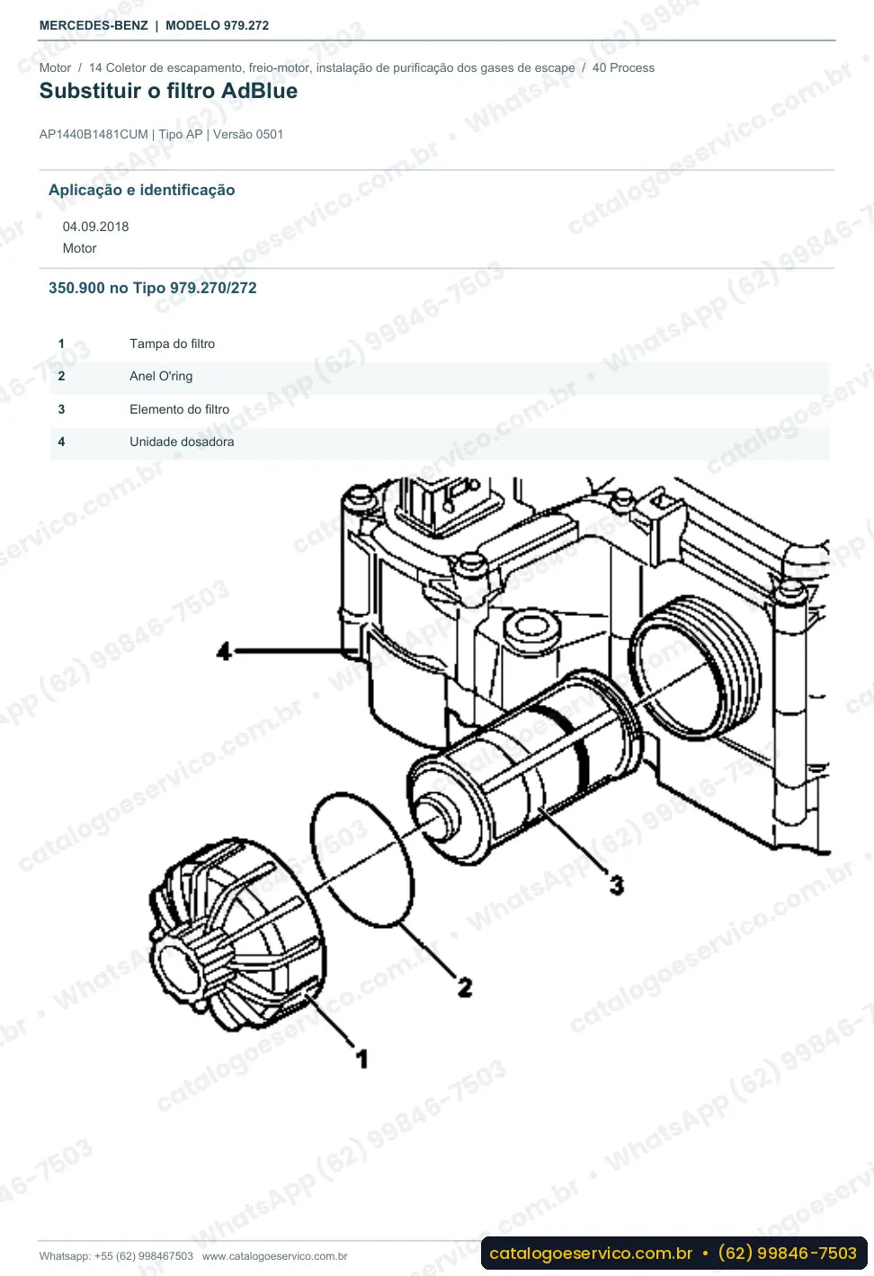 Página de procedimento do manual de oficina Mercedes-Benz Accelo LO 815