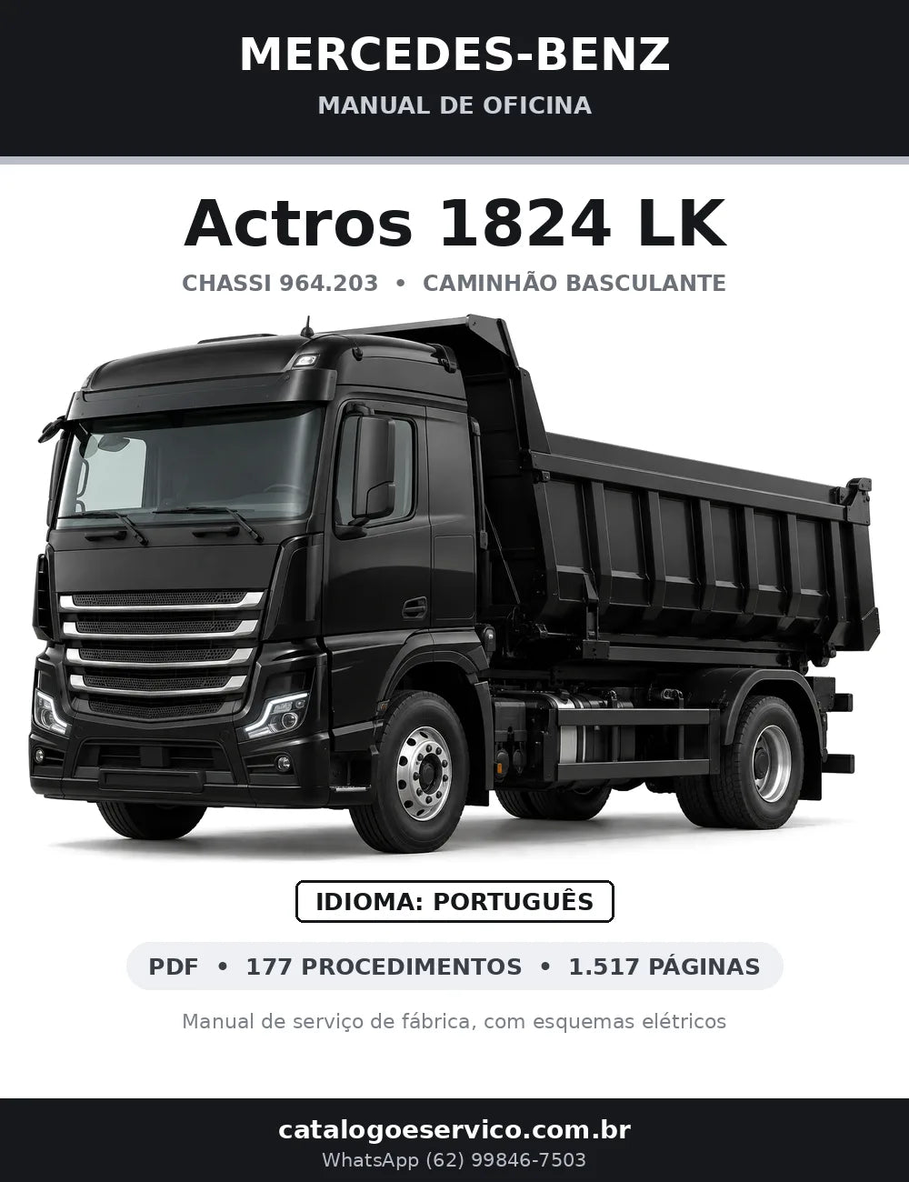 Capa do manual de oficina Mercedes-Benz Actros 1824 LK