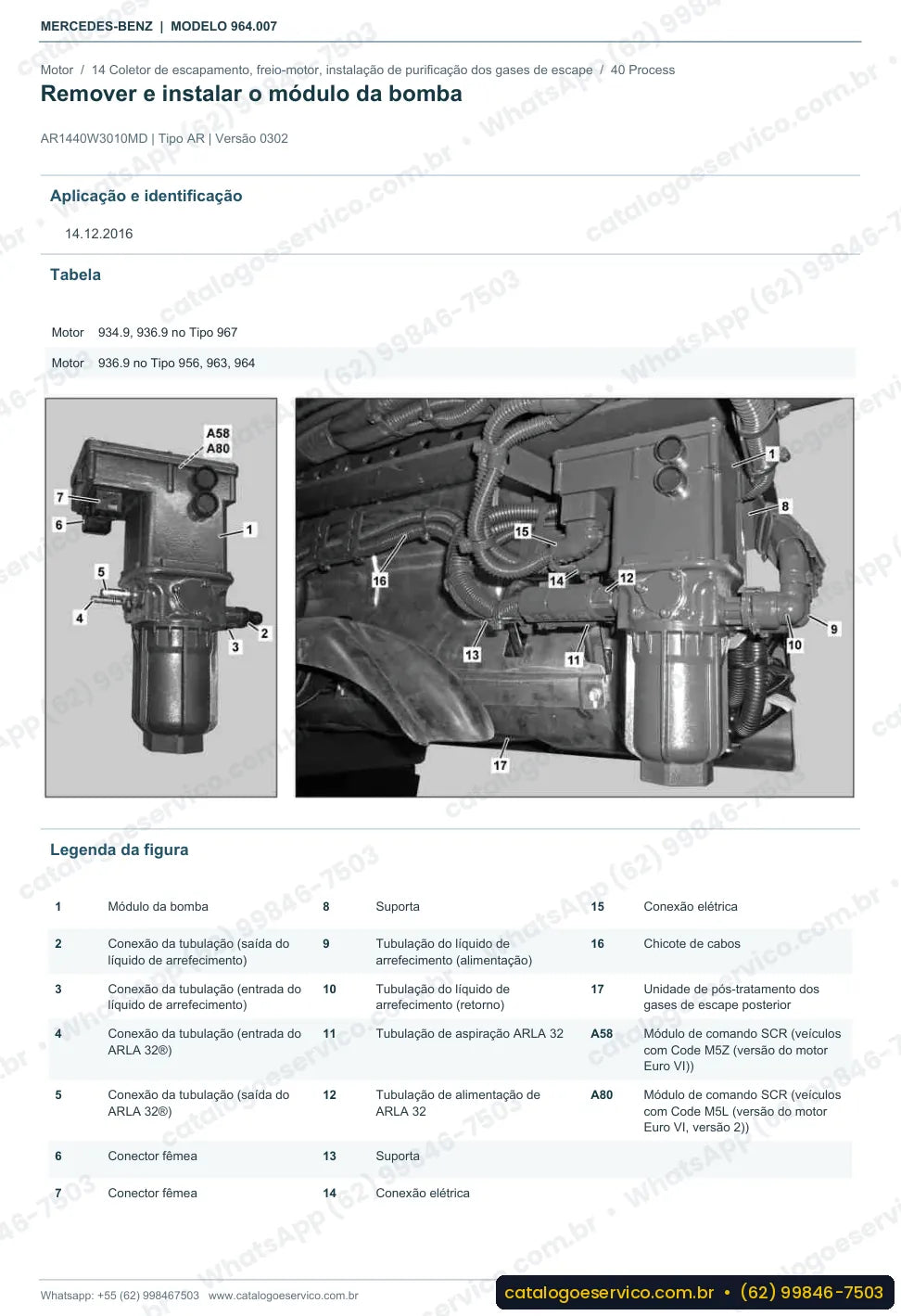 Página de procedimento do manual de oficina Mercedes-Benz Actros 1827 A