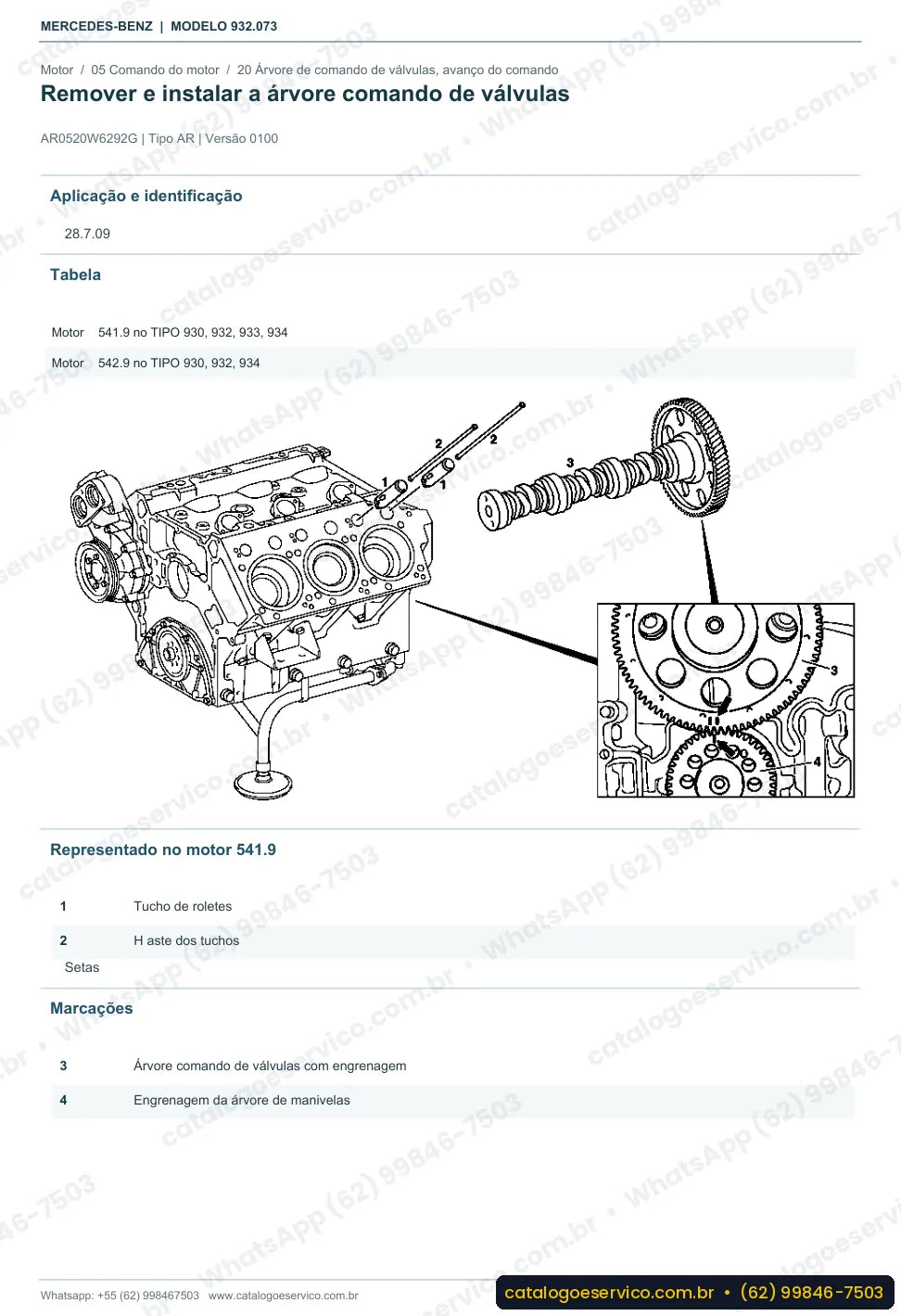 Página de procedimento do manual de oficina Mercedes-Benz Actros 1831 AK