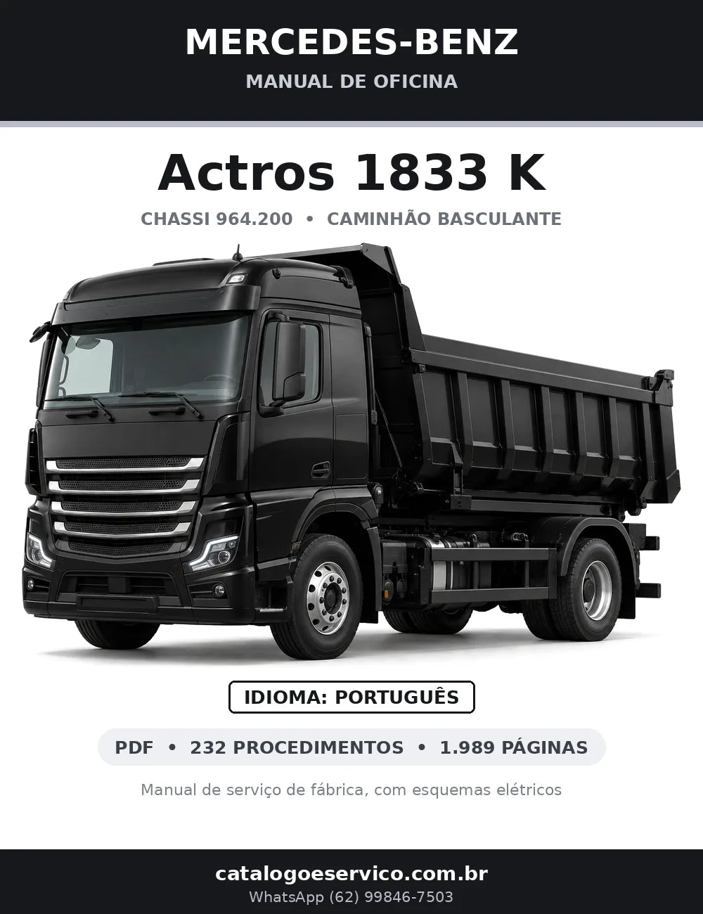 Capa do manual de oficina Mercedes-Benz Actros 1833 K