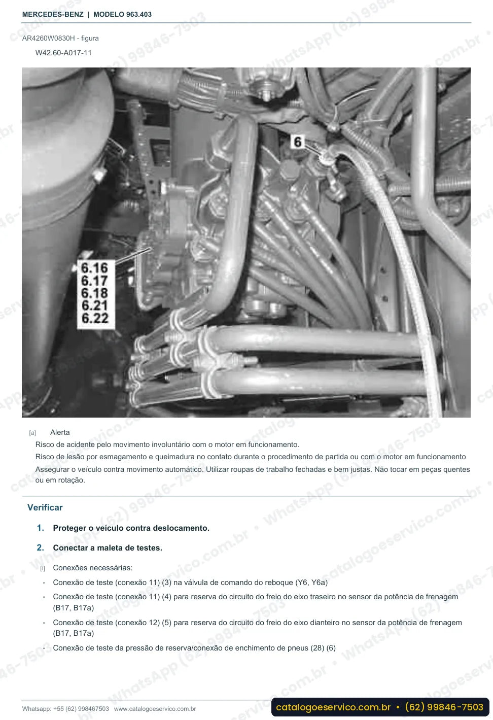 Página de procedimento do manual de oficina Mercedes-Benz Actros 1833 LS