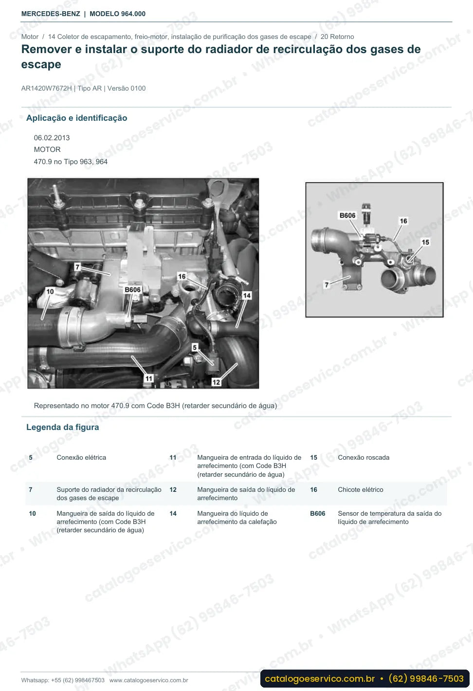 Página de procedimento do manual de oficina Mercedes-Benz Actros 1833