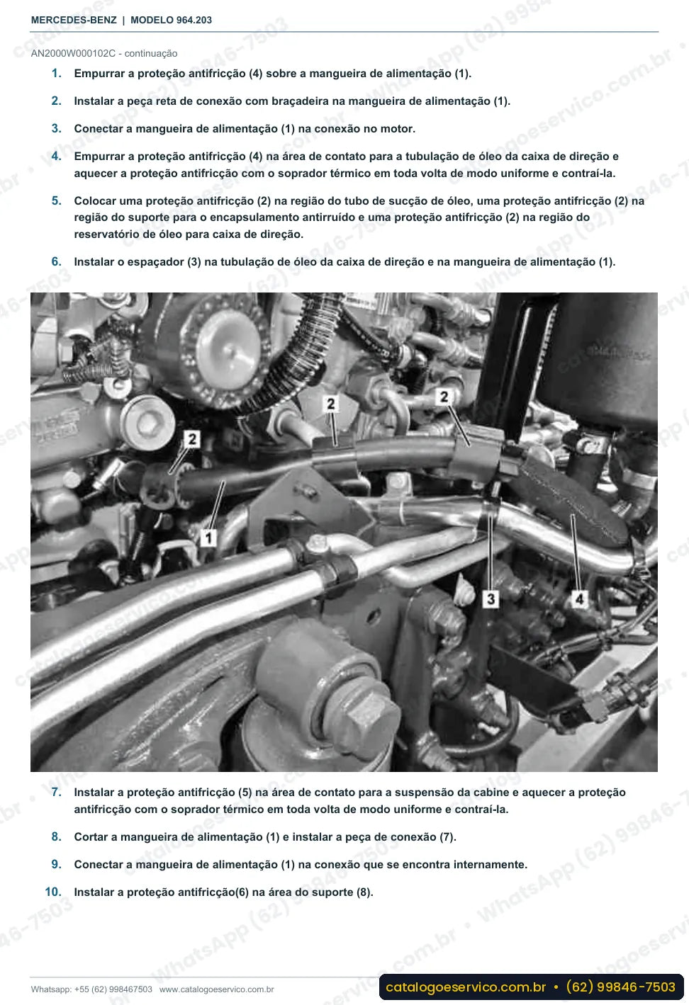 Página de procedimento do manual de oficina Mercedes-Benz Actros 1842 LK