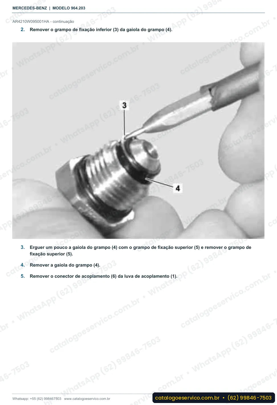 Página de procedimento do manual de oficina Mercedes-Benz Actros 1842 LK