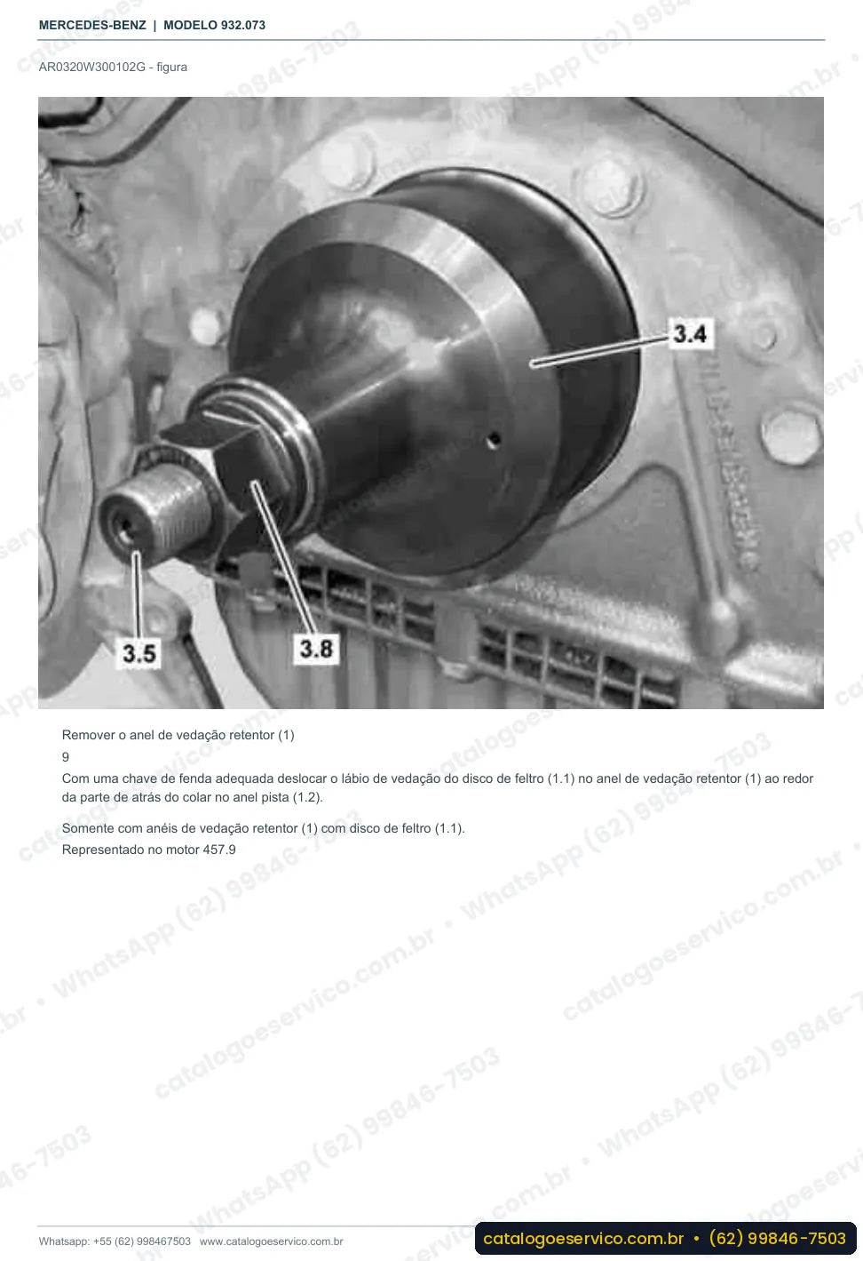 Página de procedimento do manual de oficina Mercedes-Benz Actros 1843 AK