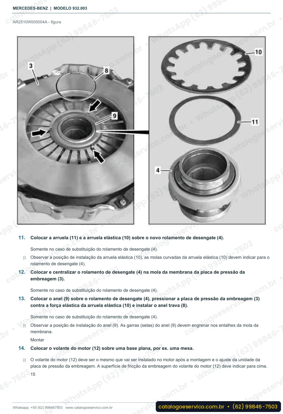 Página de procedimento do manual de oficina Mercedes-Benz Actros 1843 K
