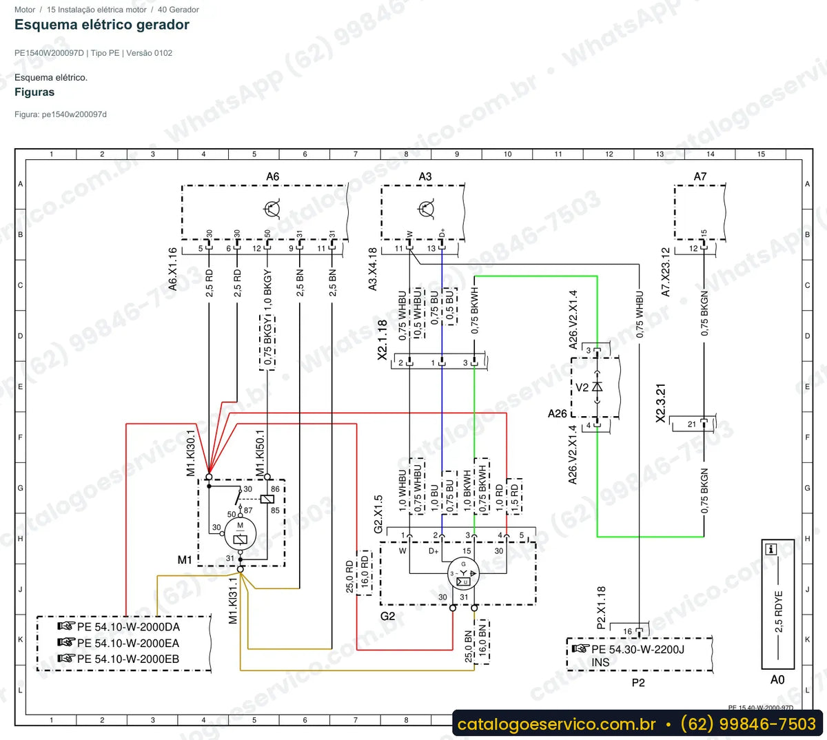 Página de esquema elétrico do Mercedes-Benz Actros 1843