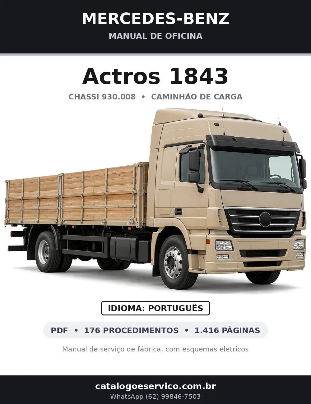 Capa do manual de oficina Mercedes-Benz Actros 1843