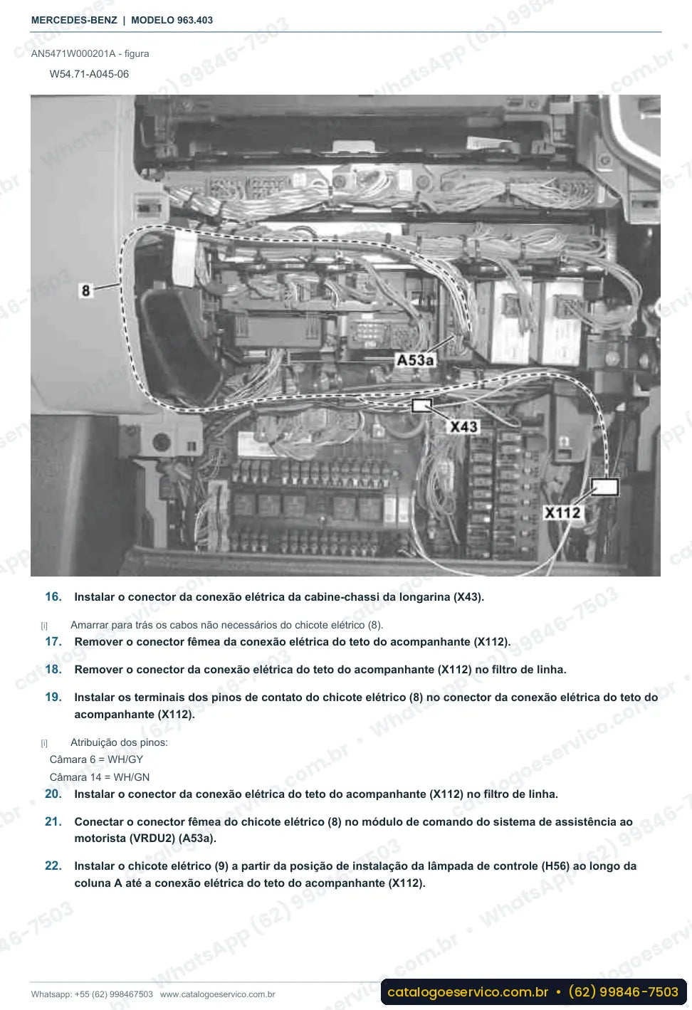 Página de procedimento do manual de oficina Mercedes-Benz Actros 1846 LS